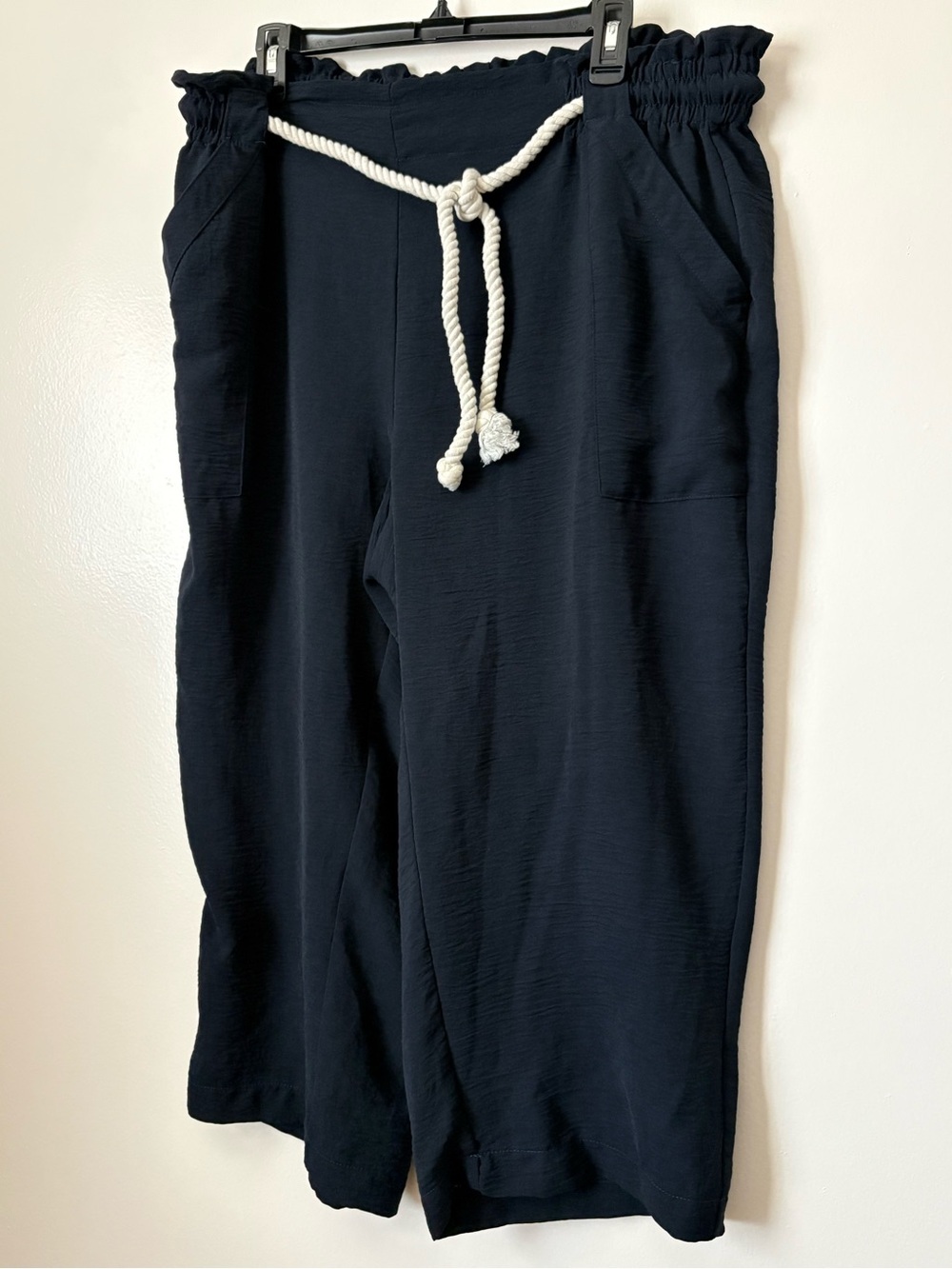 Rachel Zoe Navy Drawstring Elastic-Waist Pants